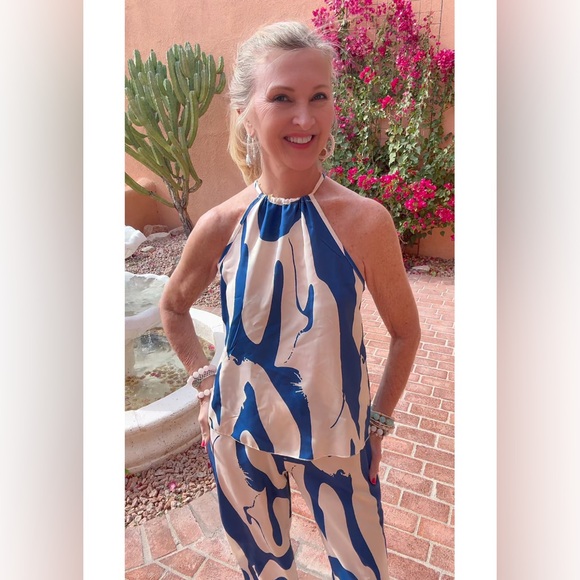 NIP BLUE TOP & PANT SET-M - Picture 9 of 17